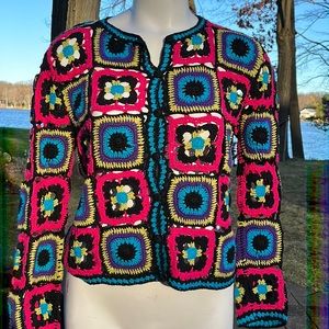 Vintage Airport crocheted sweater M
